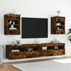 TV-seinäkaappi LED-valoilla savutammi 40x30x60,5 cm