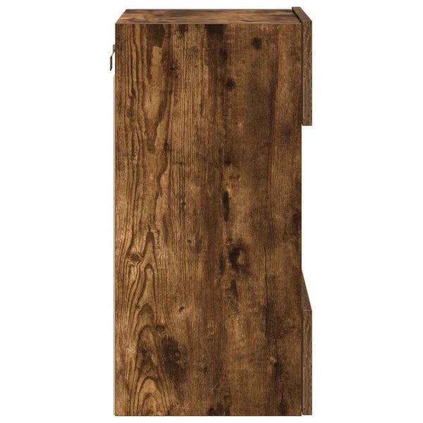 Seinäkaapit LED-valoilla televisiolle 2 kpl savutammi 40x30x60,5 cm