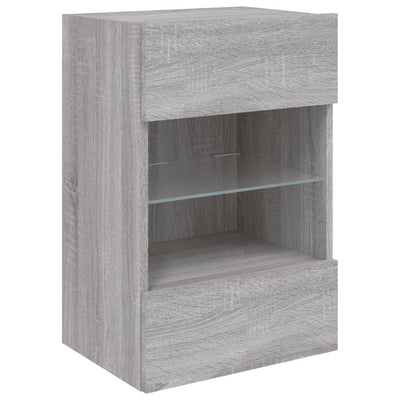 TV-seinäkaappi LED-valoilla harmaa Sonoma 40x30x60,5 cm