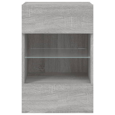 TV-seinäkaappi LED-valoilla harmaa Sonoma 40x30x60,5 cm