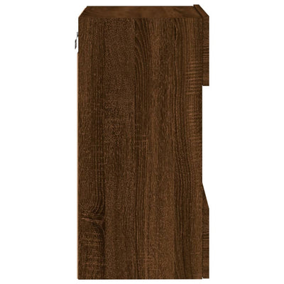 TV-seinäkaappi LED-valoilla ruskea tammi 40x30x60,5 cm