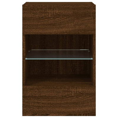 TV-seinäkaapit LED-valoilla 2 kpl ruskea tammi 40x30x60,5 cm