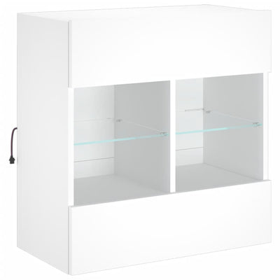 TV-seinäkaappi LED-valoilla valkoinen 58,5x30x60,5 cm