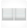 TV-seinäkaappi LED-valoilla valkoinen 58,5x30x60,5 cm