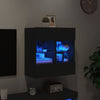 TV-seinäkaappi LED-valoilla musta 58,5x30x60,5 cm