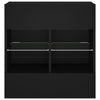 TV-seinäkaappi LED-valoilla musta 58,5x30x60,5 cm