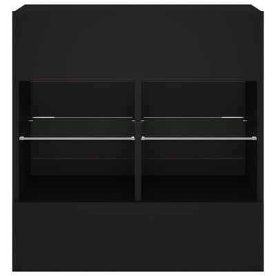 TV-seinäkaappi LED-valoilla musta 58,5x30x60,5 cm
