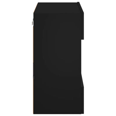 TV-seinäkaappi LED-valoilla musta 58,5x30x60,5 cm