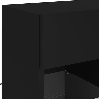 TV-seinäkaappi LED-valoilla musta 58,5x30x60,5 cm