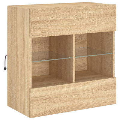 TV-seinäkaappi LED-valoilla Sonoma-tammi 58,5x30x60,5 cm