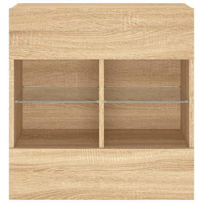 TV-seinäkaappi LED-valoilla Sonoma-tammi 58,5x30x60,5 cm
