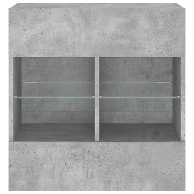 TV-seinäkaappi LED-valoilla betoninharmaa 58,5x30x60,5 cm