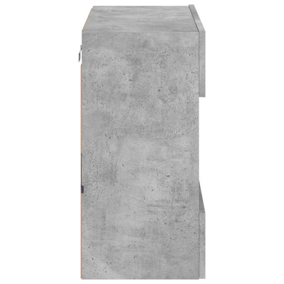 TV-seinäkaappi LED-valoilla betoninharmaa 58,5x30x60,5 cm