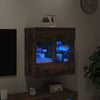 TV-seinäkaappi LED-valoilla savutammi 58,5x30x60,5 cm