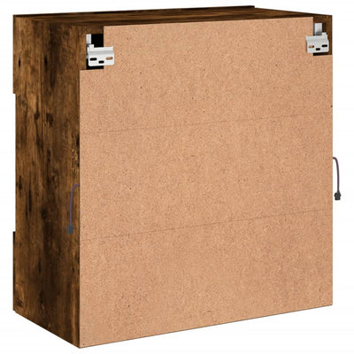 TV-seinäkaappi LED-valoilla savutammi 58,5x30x60,5 cm