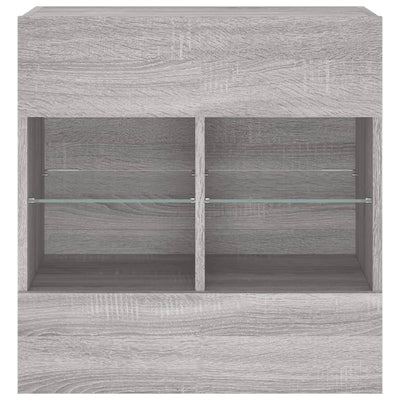 TV-seinäkaappi LED-valoilla harmaa Sonoma 58,5x30x60,5 cm