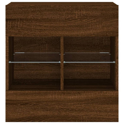 TV-seinäkaappi LED-valoilla ruskea tammi 58,5x30x60,5 cm