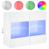 TV-seinäkaappi LED-valoilla valkoinen 78,5x30x60,5 cm