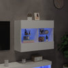 TV-seinäkaappi LED-valoilla valkoinen 78,5x30x60,5 cm