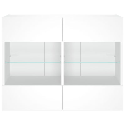 TV-seinäkaappi LED-valoilla valkoinen 78,5x30x60,5 cm