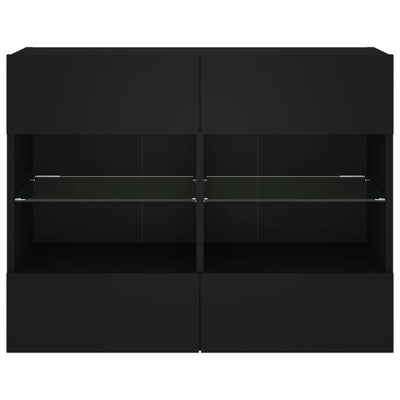 TV-seinäkaappi LED-valoilla musta 78,5x30x60,5 cm