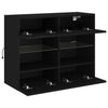 TV-seinäkaappi LED-valoilla musta 78,5x30x60,5 cm