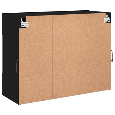 TV-seinäkaappi LED-valoilla musta 78,5x30x60,5 cm