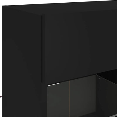 TV-seinäkaappi LED-valoilla musta 78,5x30x60,5 cm