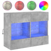 TV-seinäkaappi LED-valoilla betoninharmaa 78,5x30x60,5 cm