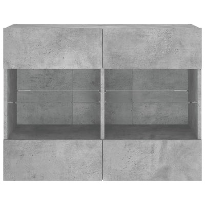 TV-seinäkaappi LED-valoilla betoninharmaa 78,5x30x60,5 cm