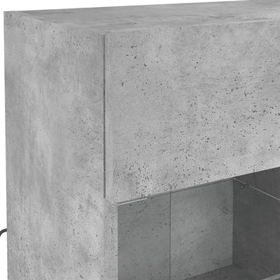 TV-seinäkaappi LED-valoilla betoninharmaa 78,5x30x60,5 cm