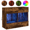 TV-seinäkaappi LED-valoilla savutammi 78,5x30x60,5 cm