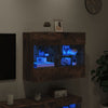 TV-seinäkaappi LED-valoilla savutammi 78,5x30x60,5 cm