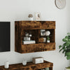 TV-seinäkaappi LED-valoilla savutammi 78,5x30x60,5 cm