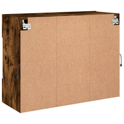 TV-seinäkaappi LED-valoilla savutammi 78,5x30x60,5 cm