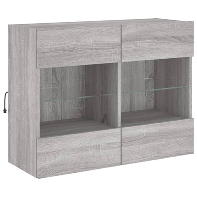 TV-seinäkaappi LED-valoilla harmaa Sonoma 78,5x30x60,5 cm