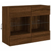 TV-seinäkaappi LED-valoilla ruskea tammi 78,5x30x60,5 cm
