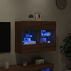 TV-seinäkaappi LED-valoilla ruskea tammi 78,5x30x60,5 cm
