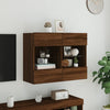 TV-seinäkaappi LED-valoilla ruskea tammi 78,5x30x60,5 cm