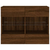 TV-seinäkaappi LED-valoilla ruskea tammi 78,5x30x60,5 cm