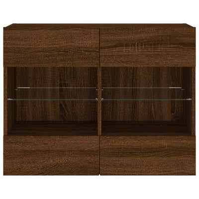 TV-seinäkaappi LED-valoilla ruskea tammi 78,5x30x60,5 cm