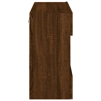 TV-seinäkaappi LED-valoilla ruskea tammi 78,5x30x60,5 cm