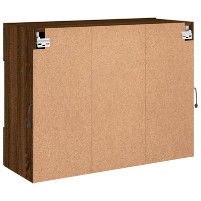 TV-seinäkaappi LED-valoilla ruskea tammi 78,5x30x60,5 cm