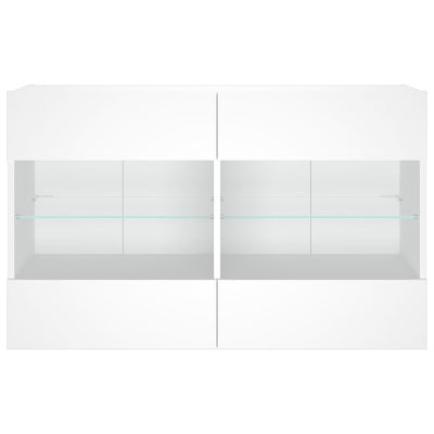 TV-seinäkaappi LED-valoilla valkoinen 98,5x30x60,5 cm
