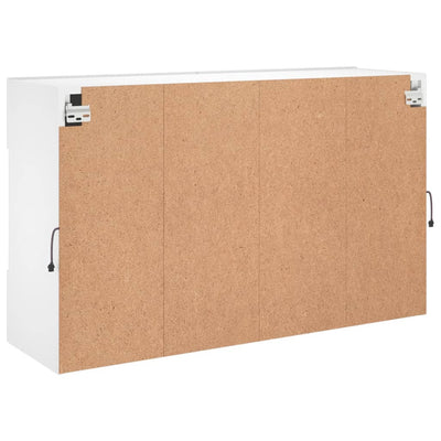 TV-seinäkaappi LED-valoilla valkoinen 98,5x30x60,5 cm
