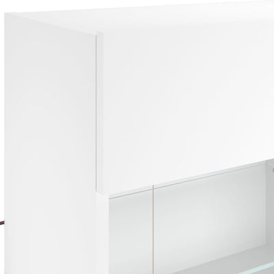 TV-seinäkaappi LED-valoilla valkoinen 98,5x30x60,5 cm