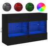 TV-seinäkaappi LED-valoilla musta 98,5x30x60,5 cm