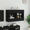 TV-seinäkaappi LED-valoilla musta 98,5x30x60,5 cm