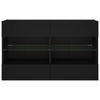 TV-seinäkaappi LED-valoilla musta 98,5x30x60,5 cm