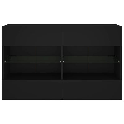TV-seinäkaappi LED-valoilla musta 98,5x30x60,5 cm